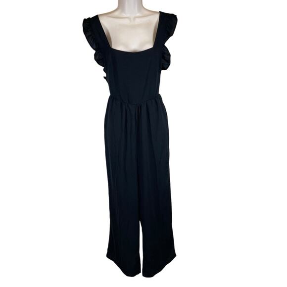ASOS Fashion Union ruffle jumpsuit black whimsigoth women’s size 8 - Picture 1 of 10